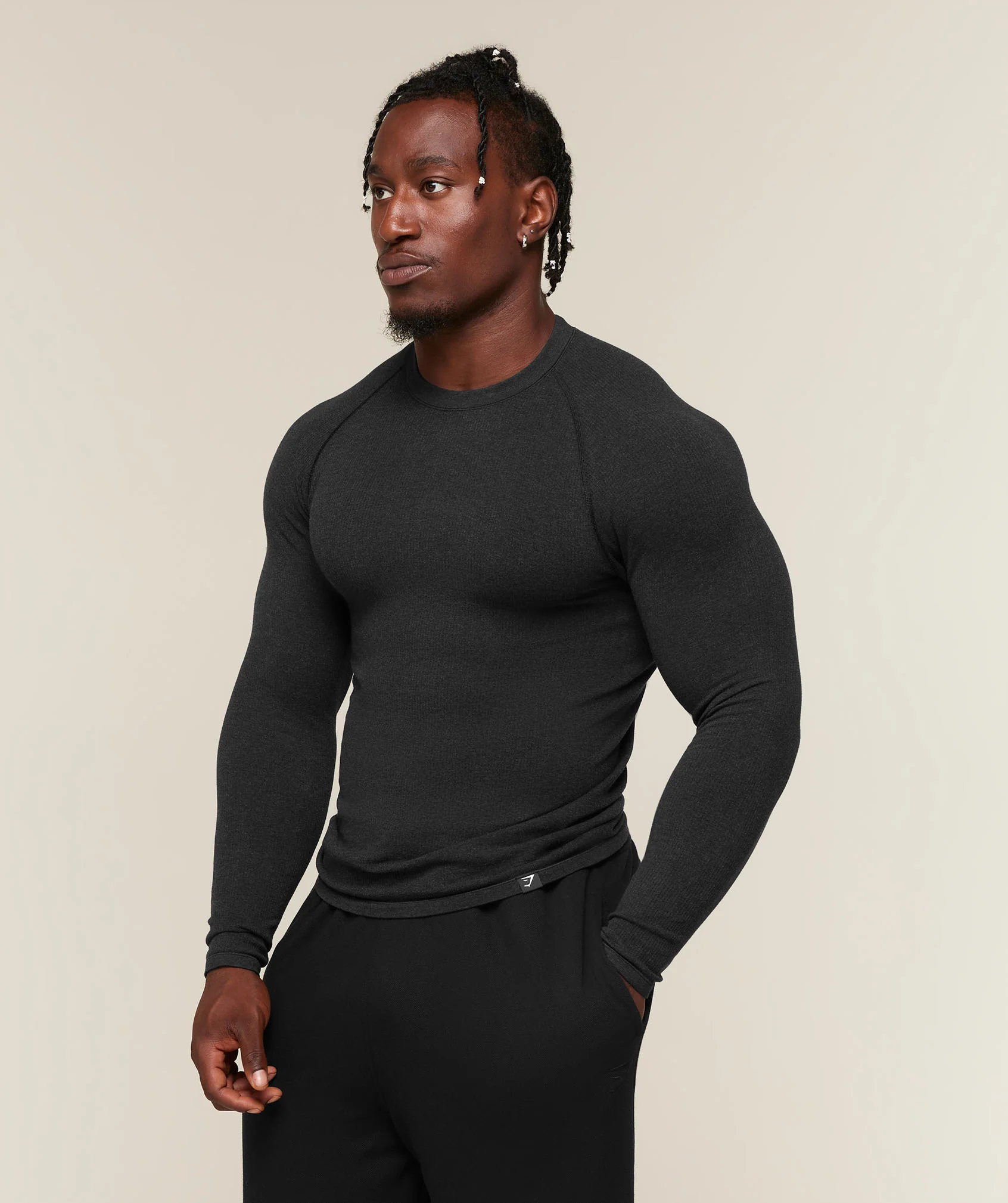 Cotton Seamless Long Sleeve T-Shirt - Image 10