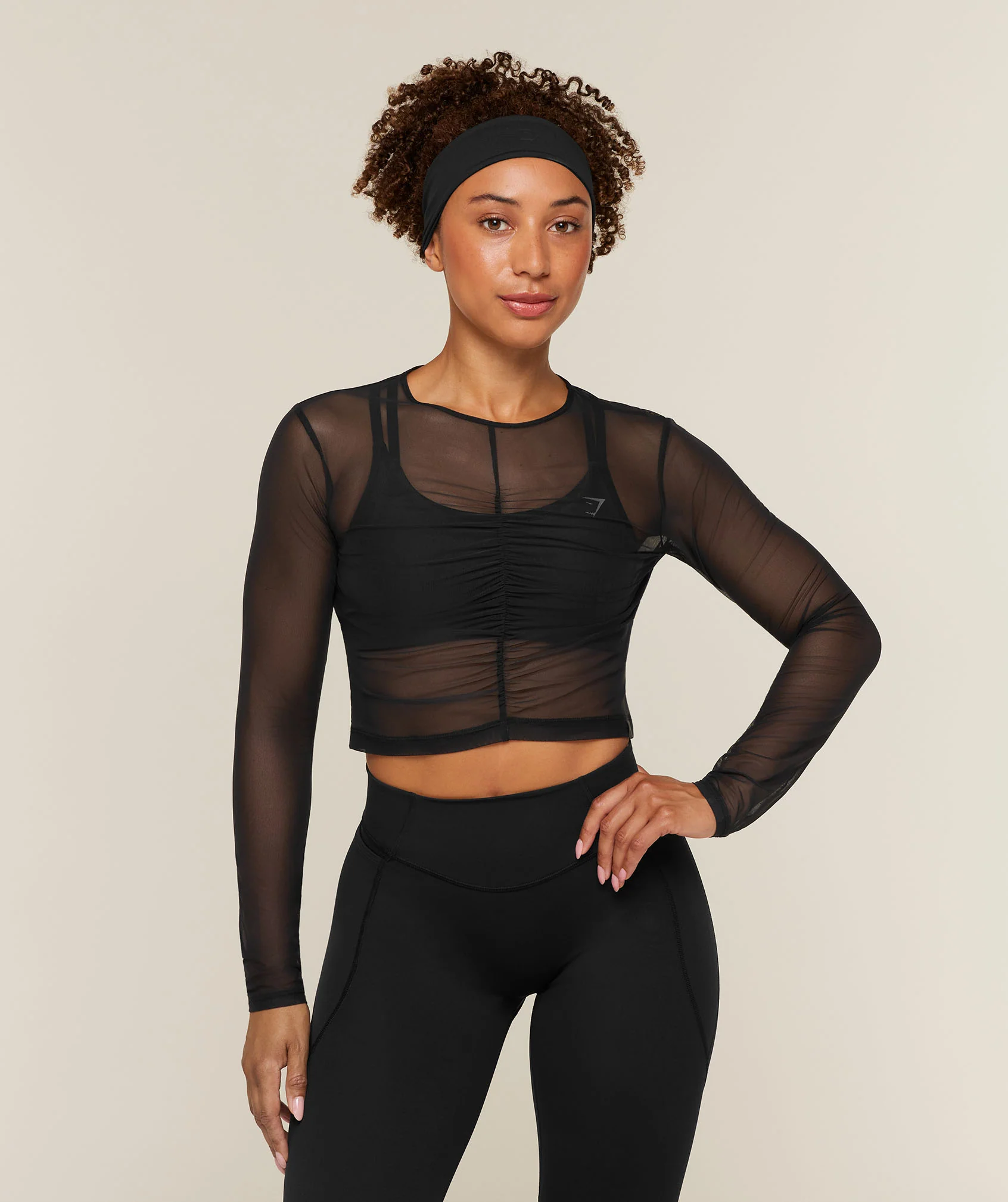 Hybrid Mesh Long Sleeve Top