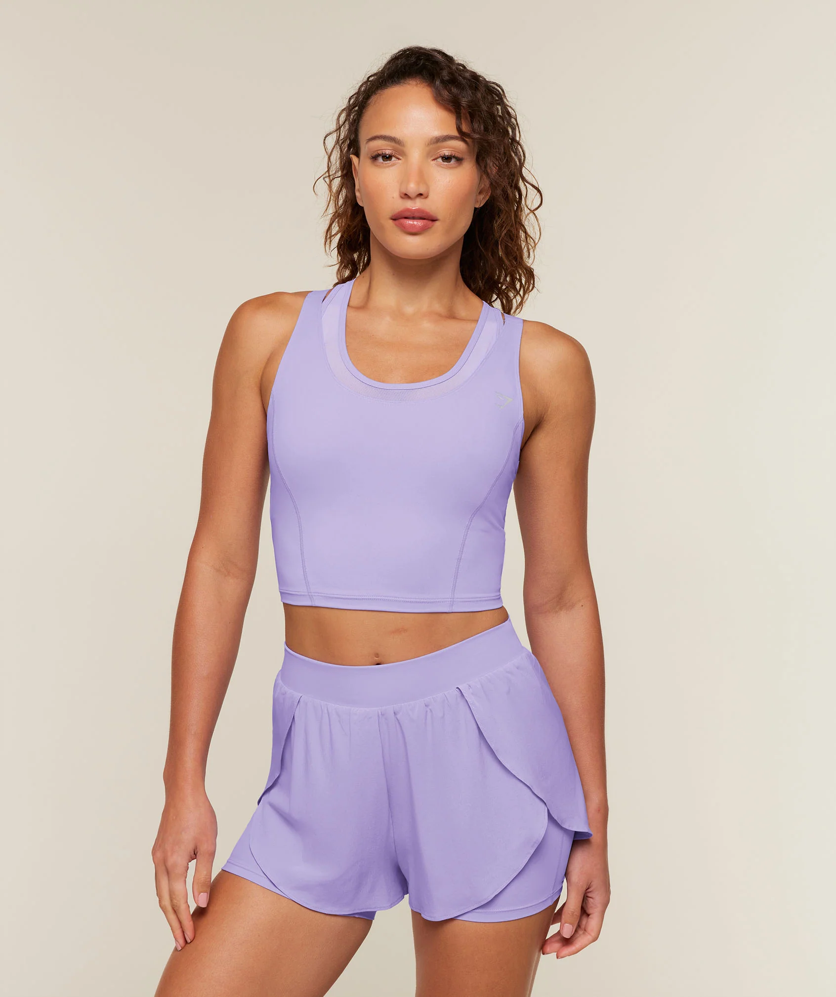 Mesh Sleeveless Tank with Shelf