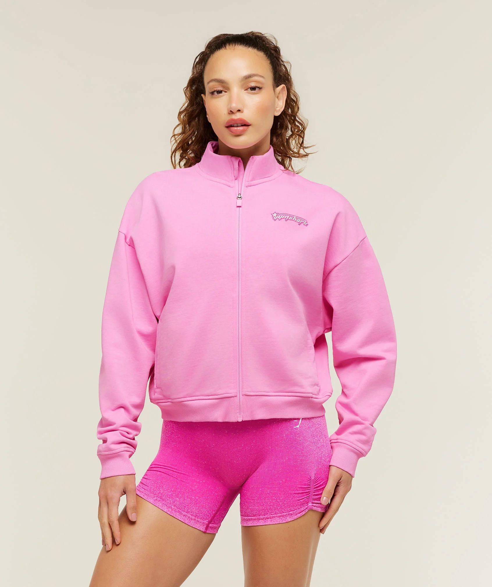 Script Embroidery Full Zip Jacket