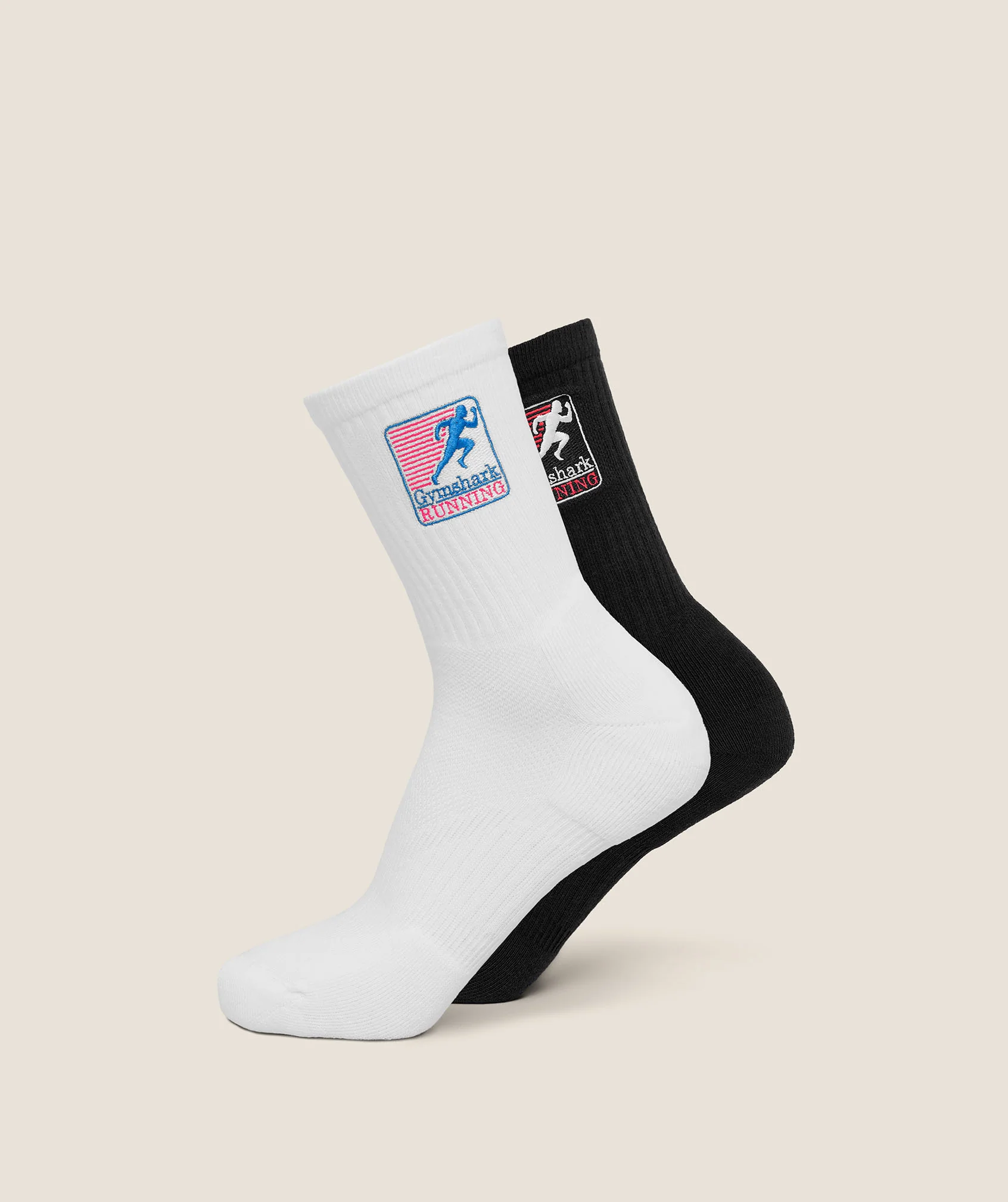 Running Graphic Crew Socks 2pk